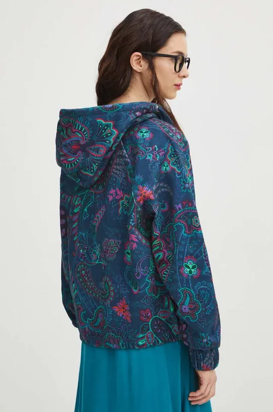 Bluza bawełniana damska wzorzysta kolor granatowy 100 % Bawełna