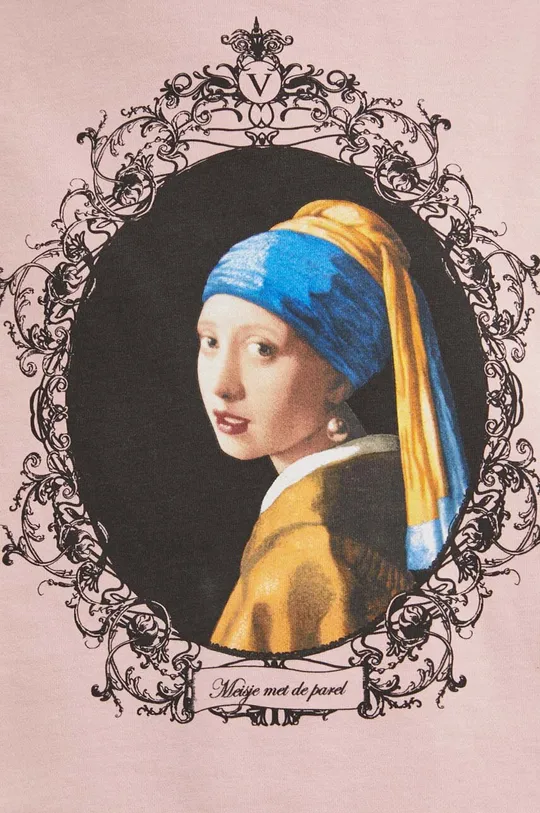 Bluza damska z kolekcji Eviva L'arte z aplikacją kolor różowy