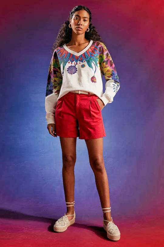 beżowy Bluza damska z kolekcji Jane Tattersfield x Medicine kolor beżowy Damski