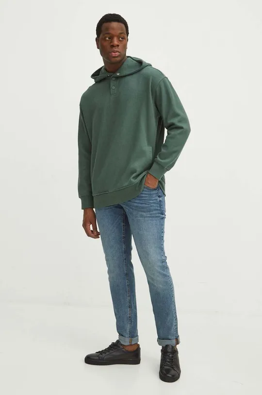 Bluza męska prążkowana kolor zielony zielony