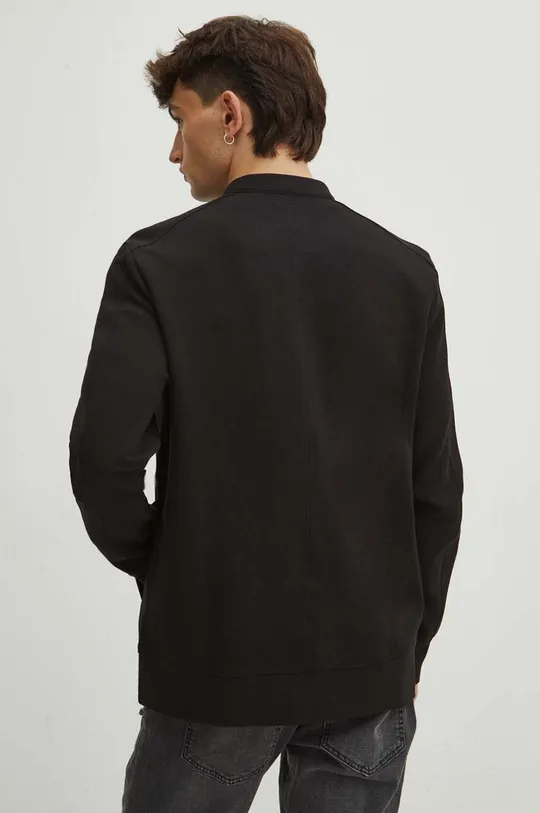 Bluza męska z fakturą kolor czarny 81 % Bawełna, 15 % Poliester, 4 % Elastan