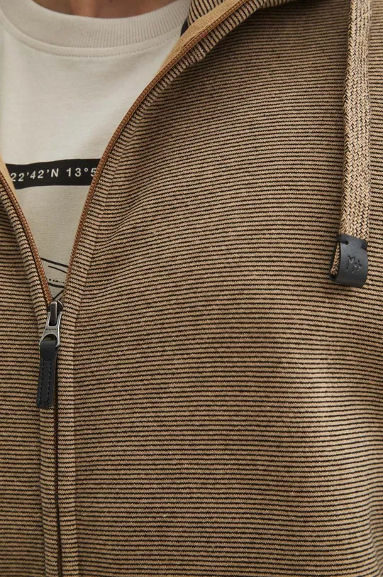Bluza męska z kapturem wzorzysta kolor beżowy Męski