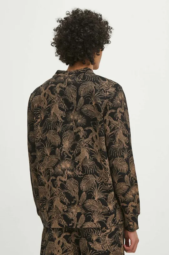 Bluza bawełniana męska wzorzysta kolor czarny 100 % Bawełna
