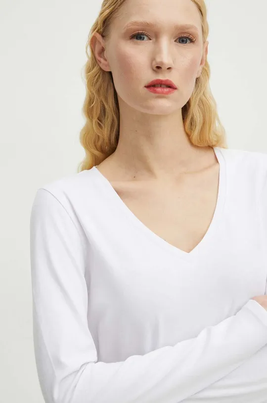 biela Bavlnené tričko s dlhým rukávom Medicine