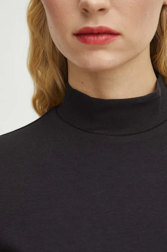 Tričko s dlhým rukávom dámsky čierna farba Dámsky