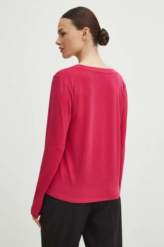 Tričko s dlhým rukávom dámsky ružová farba 70 % Modal, 25 % Polyester, 5 % Elastan