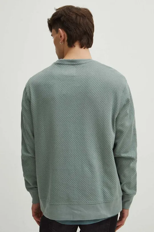 Tričko s dlhým rukávom pánsky s textúrou zelená farba <p>88 % Bavlna, 10 % Polyester, 2 % Elastan</p>