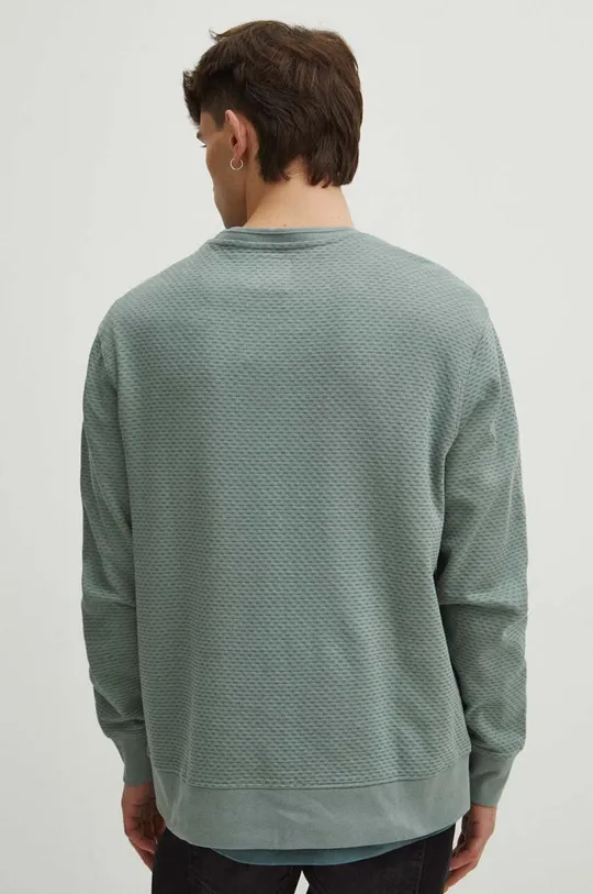 Longsleeve męski z fakturą kolor zielony 88 % Bawełna, 10 % Poliester, 2 % Elastan