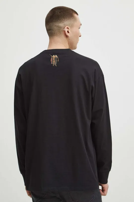 čierna Tričko s dlhým rukávom pánske z kolekcie Eviva L'arte čierna farba