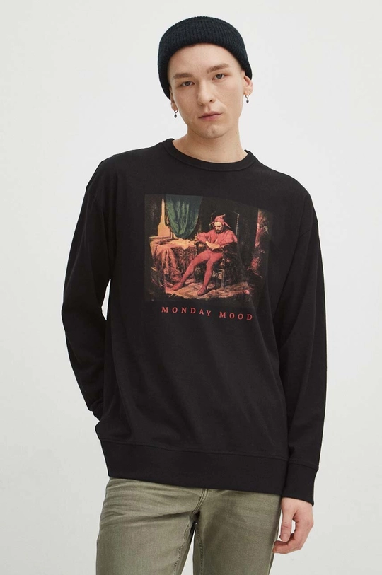 Longsleeve męski z kolekcji Eviva L'arte kolor czarny czarny