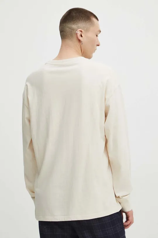 béžová Tričko s dlhým rukávom pánske z kolekcie Eviva L'arte béžová farba