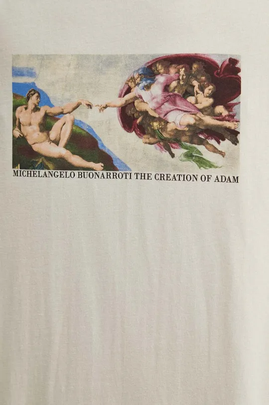 Tričko s dlhým rukávom pánske z kolekcie Eviva L'arte béžová farba