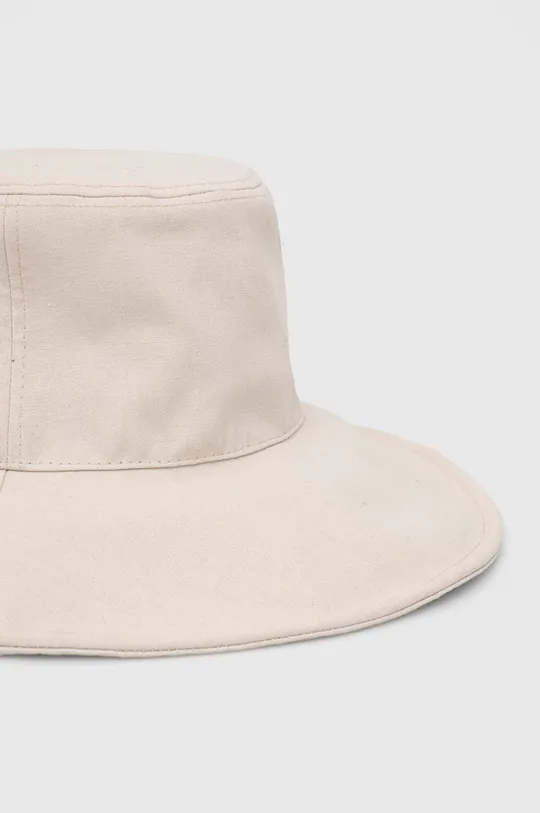 Kapelusz damski typu bucket hat gładki z lnem kolor beżowy beżowy