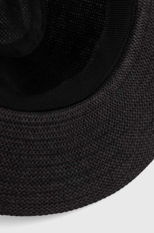 čierna Klobúk pánsky pletený s ozdobnou aplikáciou čierna farba
