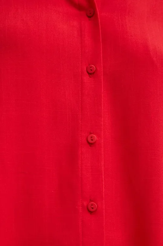 Koszula damska regular z wiskozy kolor czerwony Damski