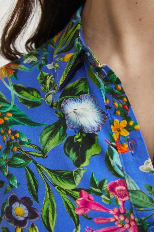 Koszula damska regular wzorzysta kolor fioletowy Damski