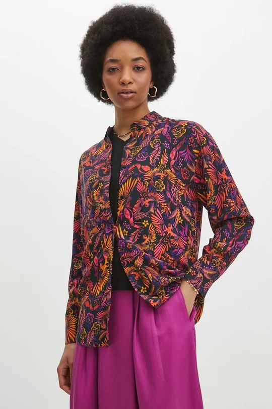 multicolor Koszula damska regular wzorzysta kolor multicolor Damski
