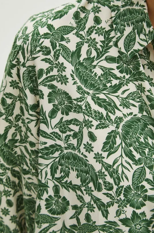 Koszula damska regular wzorzysta kolor kremowy Damski