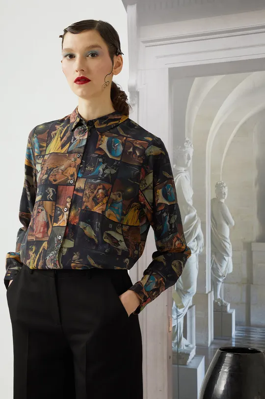 viacfarebná Košeľa dámska z kolekcie Eviva L'arte so vzorom Dámsky