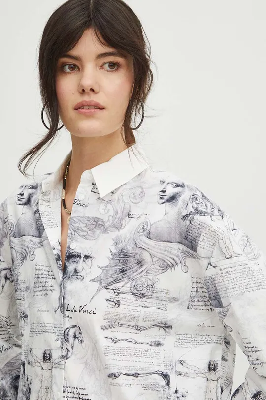 Koszula damska z kolekcji Eviva L'arte wzorzysta kolor biały Damski