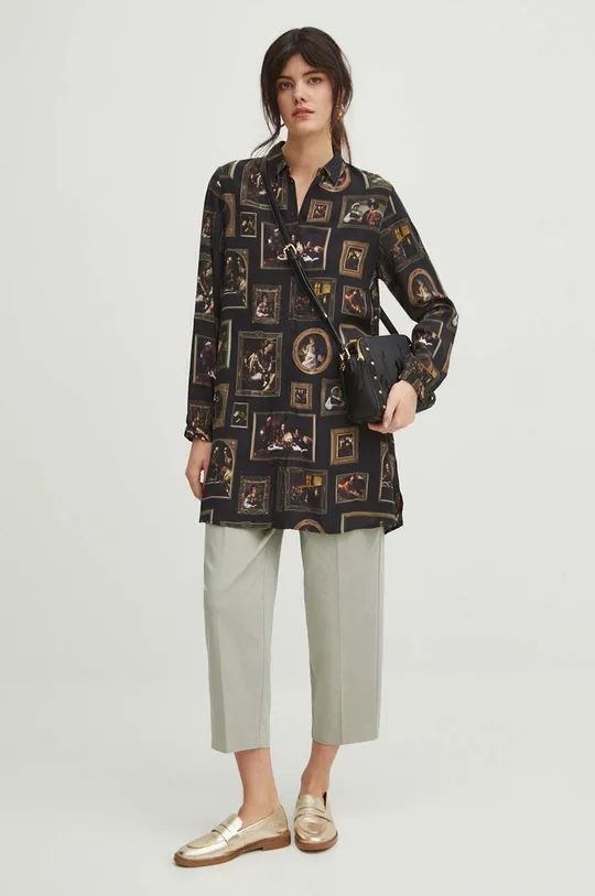 Koszula damska z kolekcji Eviva L'arte kolor czarny 100 % Wiskoza