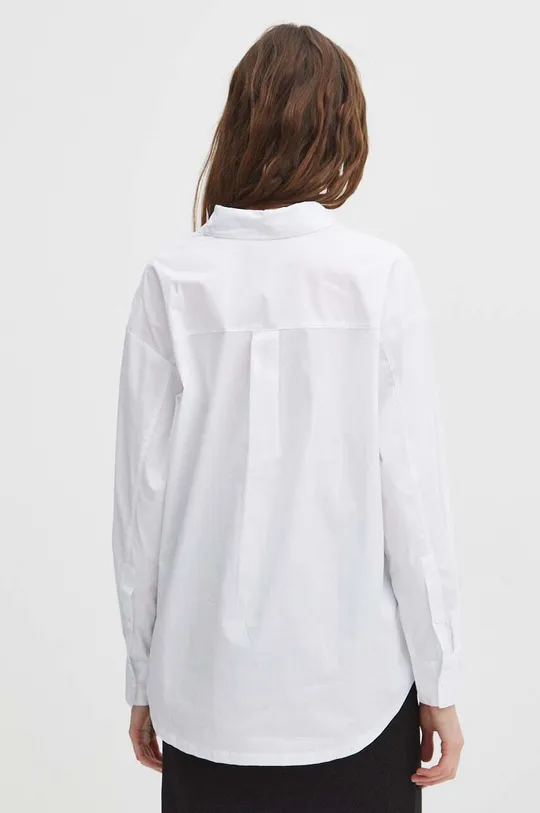 Košile dámská bílá barva 98 % Bavlna, 2 % Elastan