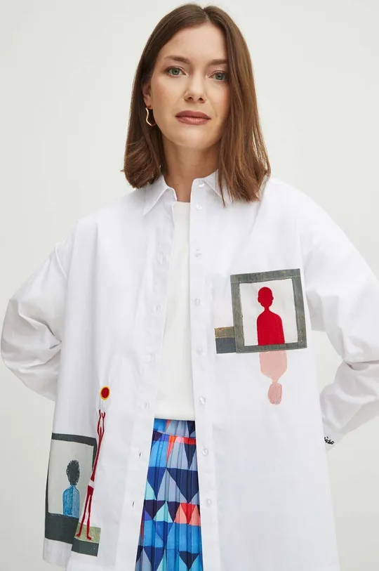 Košeľa dámska z kolekcie Jerzy Nowosielski x Medicine biela farba biela