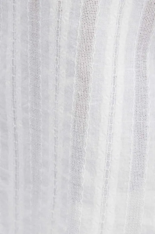 Koszula bawełniana damska oversize z fakturą kolor biały biały