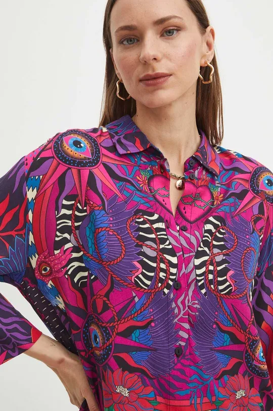 vícebarevná Košile dámská oversize se vzorem více barev