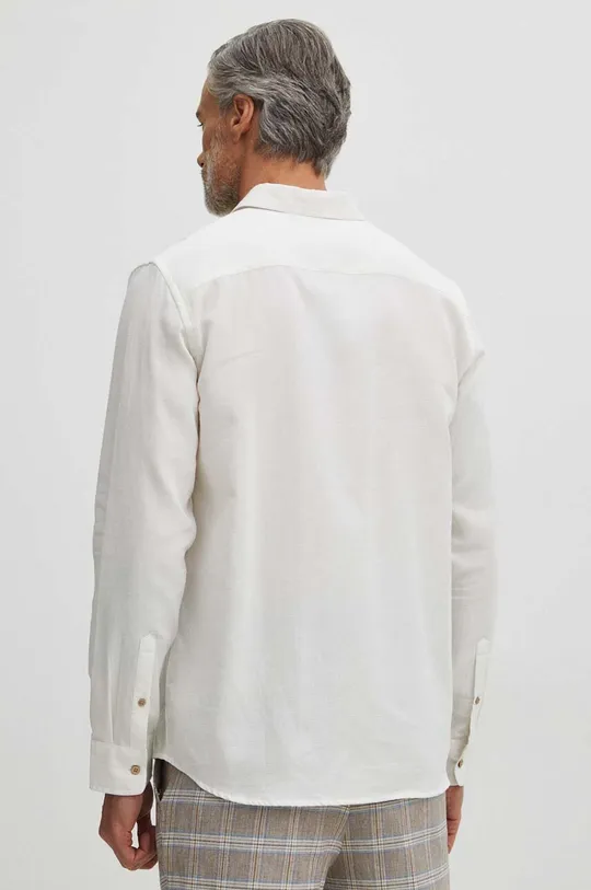 biały Koszula bawełniana męska z kołnierzykiem klasycznym kolor biały