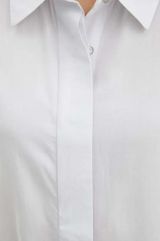 Koszula damska oversize z wiskozy kolor biały Damski