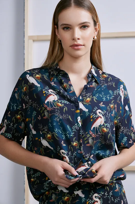 tyrkysová Košile dámská z kolekce Graphics Series tyrkysová barva Dámský