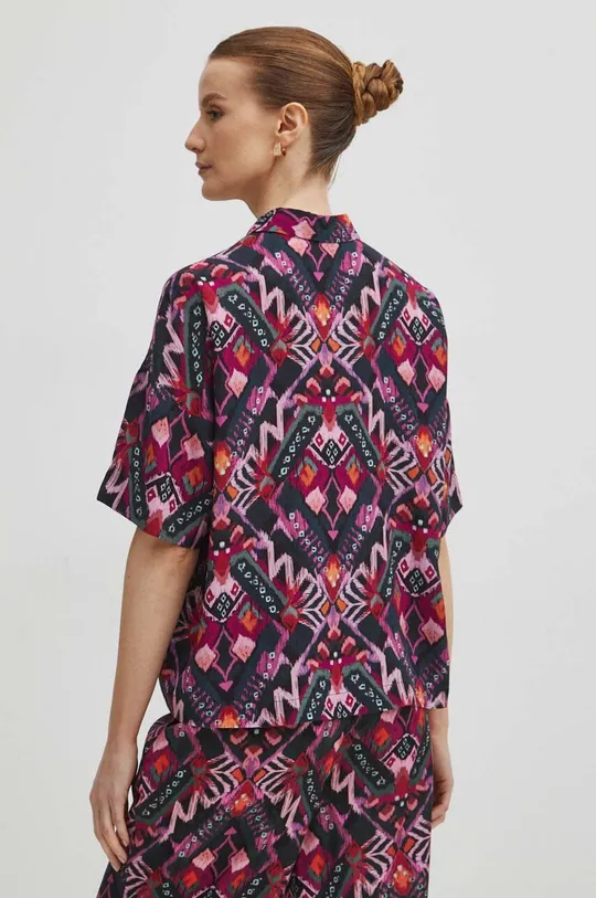 Koszula damska oversize wzorzysta kolor multicolor 100 % Wiskoza