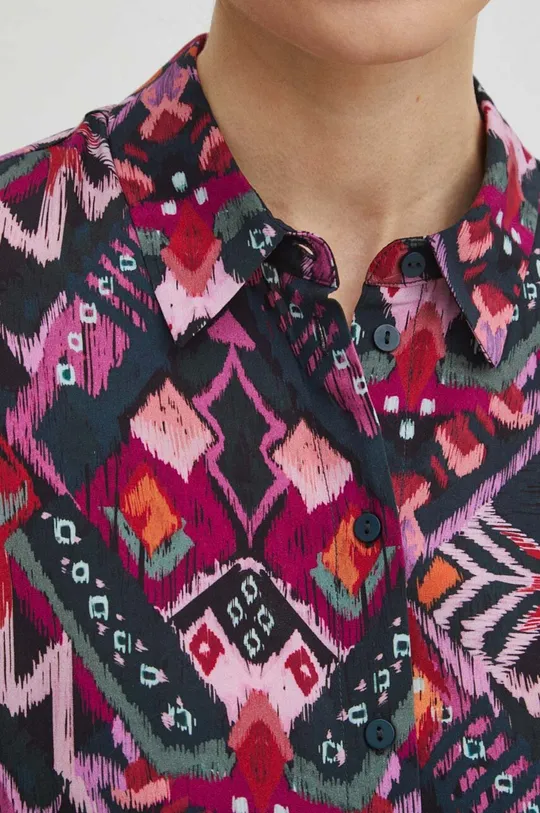 Koszula damska oversize wzorzysta kolor multicolor Damski
