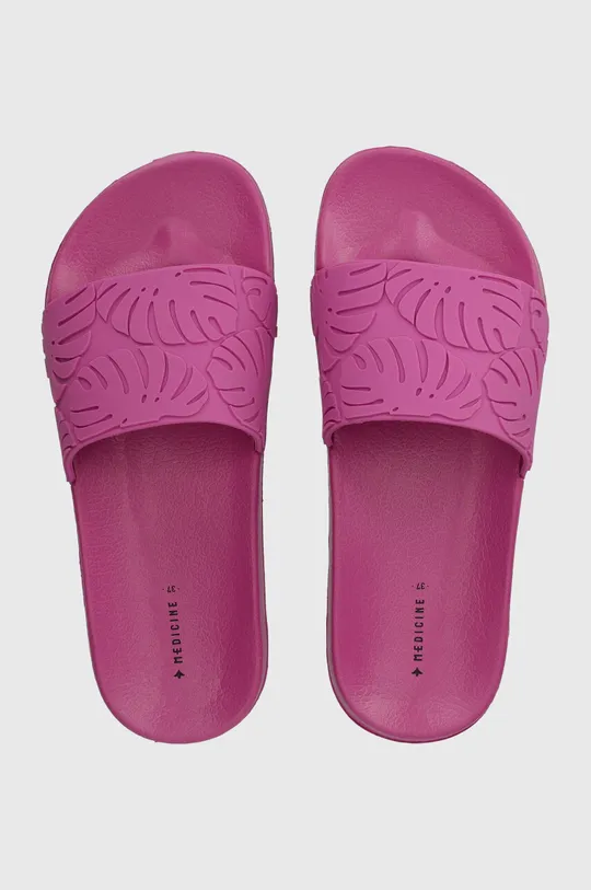 Pantofle dámské s reliéfním vzorem růžová barva růžová