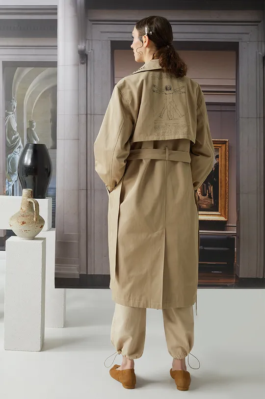 béžová Trench kabát dámský z kolekce Eviva L'arte béžová barva Dámský