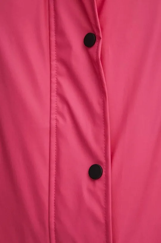 Płaszcz przeciwdeszczowy damski gładki kolor różowy