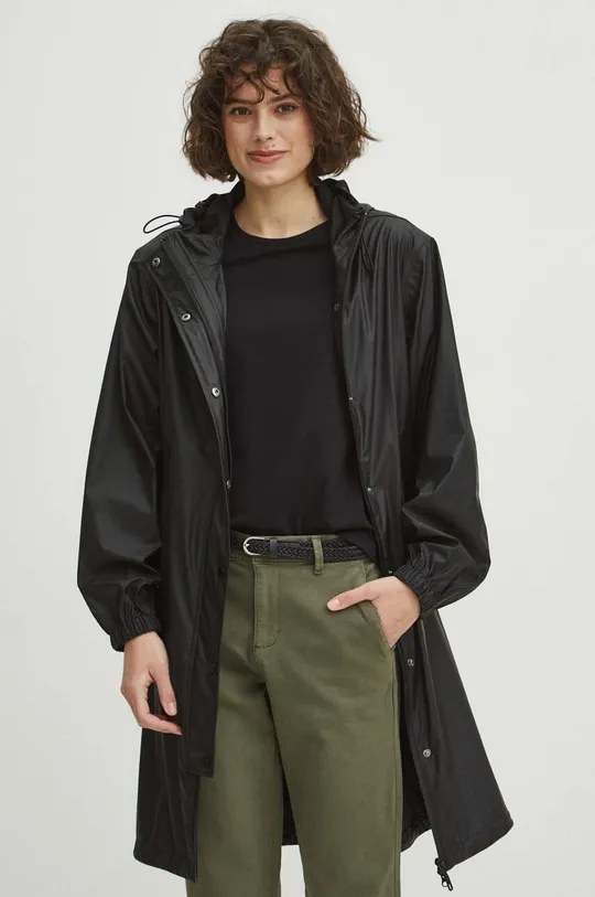 černá Nepromokavý kabát dámský jednobravený černá barva