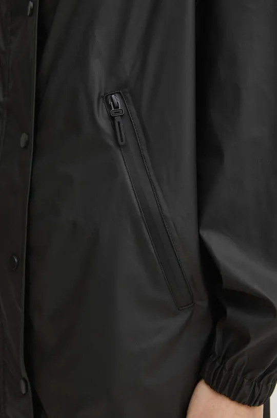 Nepremokavý kabát dámsky hladký čierna farba