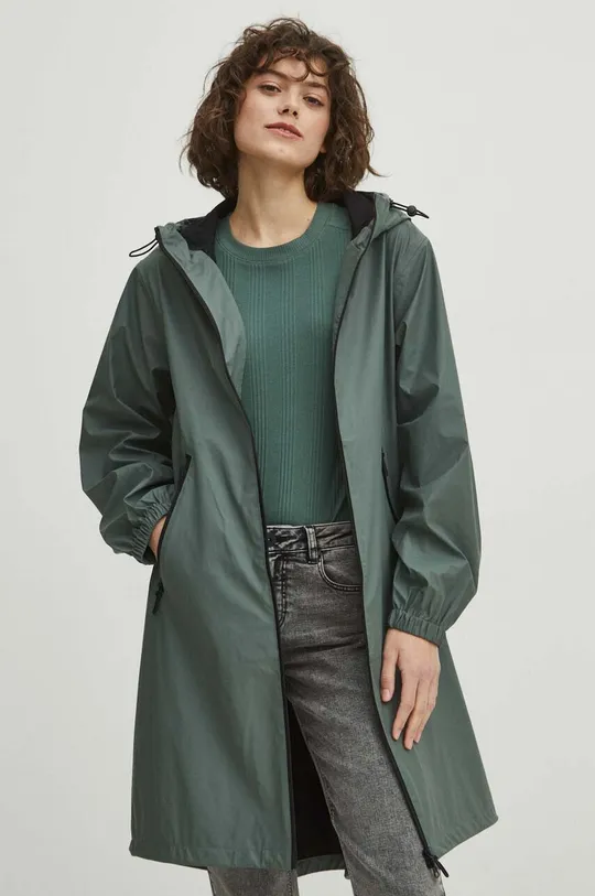 zelená Nepremokavý kabát dámsky zelená farba