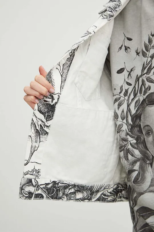 Kurtka jeansowa damska z kolekcji Eviva L'arte kolor biały
