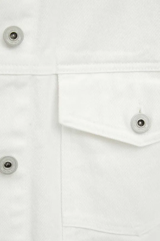 Kurtka jeansowa bawełniana damska oversize kolor biały Damski