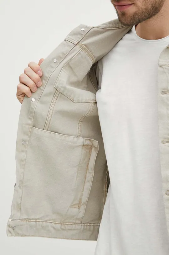 Kurtka jeansowa bawełniana z kolekcji Jerzy Nowosielski x Medicine kolor beżowy