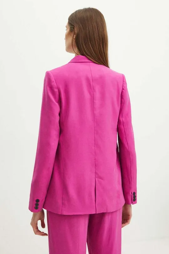 Sako dámska ružová farba Hlavný materiál: 90 % Viskóza, 10 % Polyester Podšívka: 100 % Viskóza Podšívka rukáva: 100 % Polyester