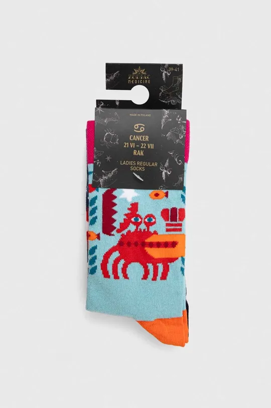 Skarpetki bawełniane damskie z kolekcji Zodiak - Rak (2-pack) kolor multicolor 75 % Bawełna, 23 % Poliamid, 2 % Elastan