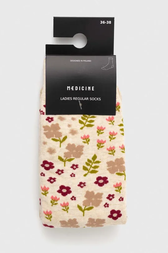 Skarpetki bawełniane damskie w kwiaty (2-pack) kolor multicolor 75 % Bawełna, 23 % Poliamid, 2 % Elastan