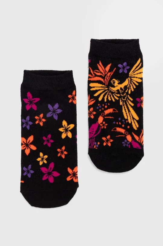multicolor Skarpetki bawełniane damskie z motywem roślinnym i zwierzęcym (2-pack) kolor multicolor Damski