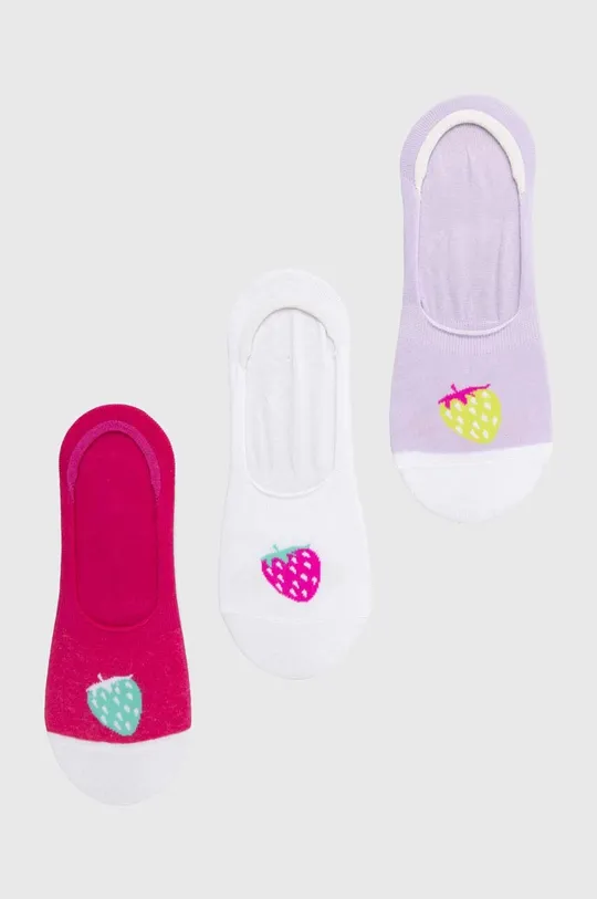 viacfarebná Bavlnené ponožky dámske s jahodami (3-pack) viac farieb Dámsky