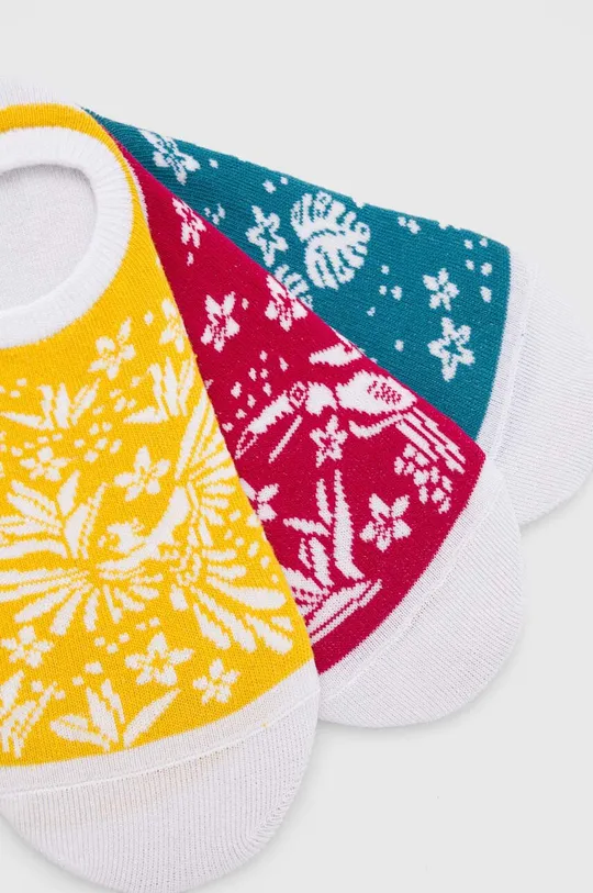 Skarpetki bawełniane damskie z motywem roślinnym i zwierzęcym (3-pack) kolor multicolor multicolor