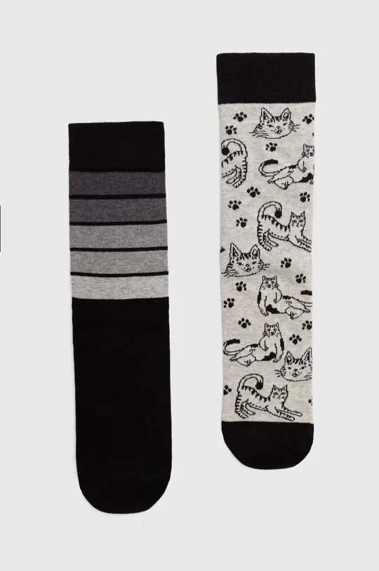viacfarebná Bavlnené ponožky pánske z kolekcie Deň mačiek (2-pack) viac farieb Pánsky